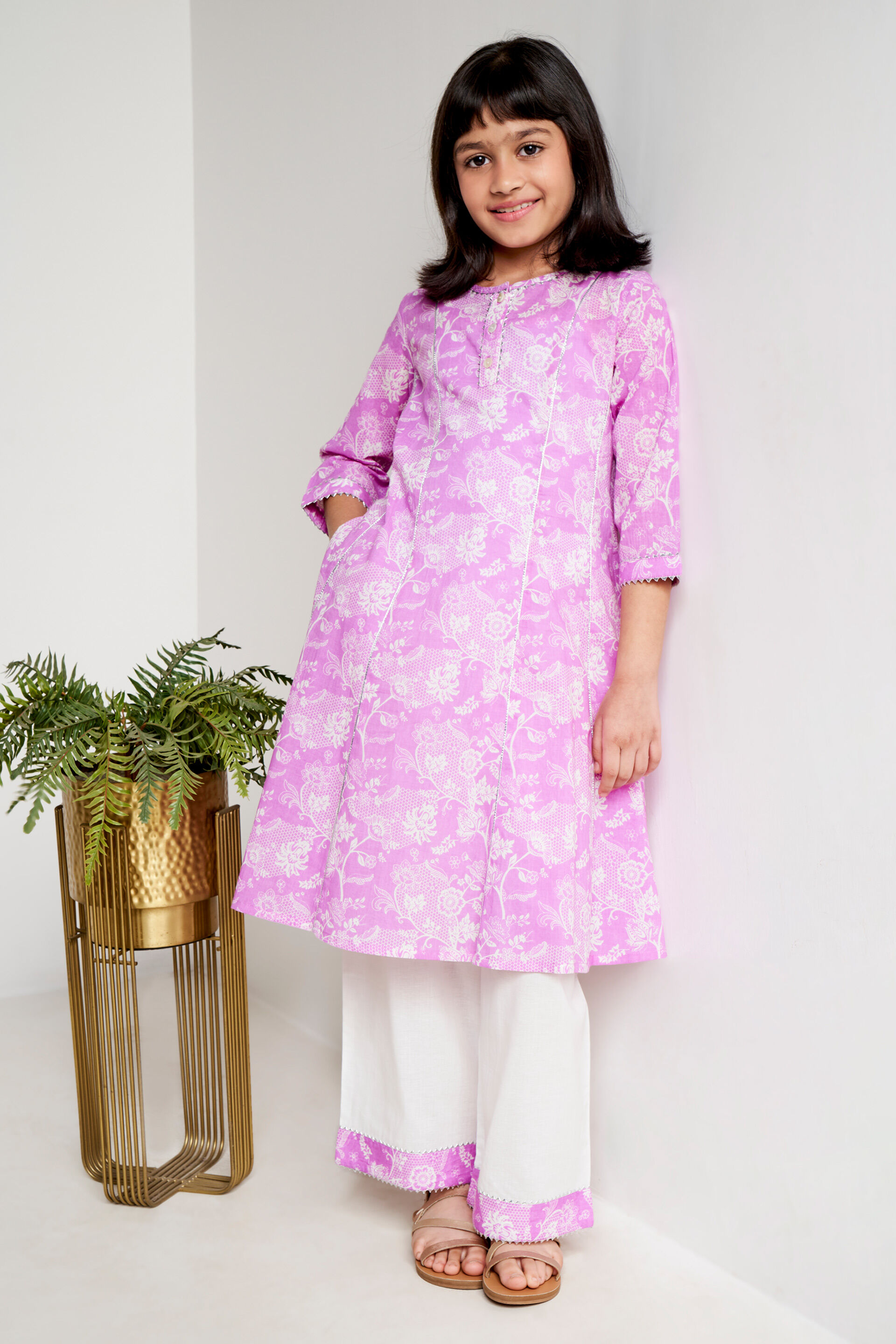 Lilac Floral Lace A-Line Set, Lilac, image 2